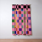 Pink squares Window Curtain Gallery Image 3