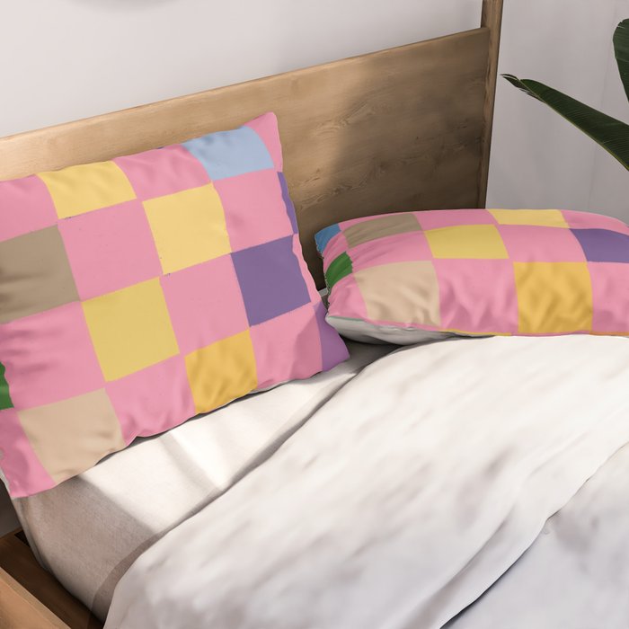 Pink squares Pillow Sham Gallery Image 2