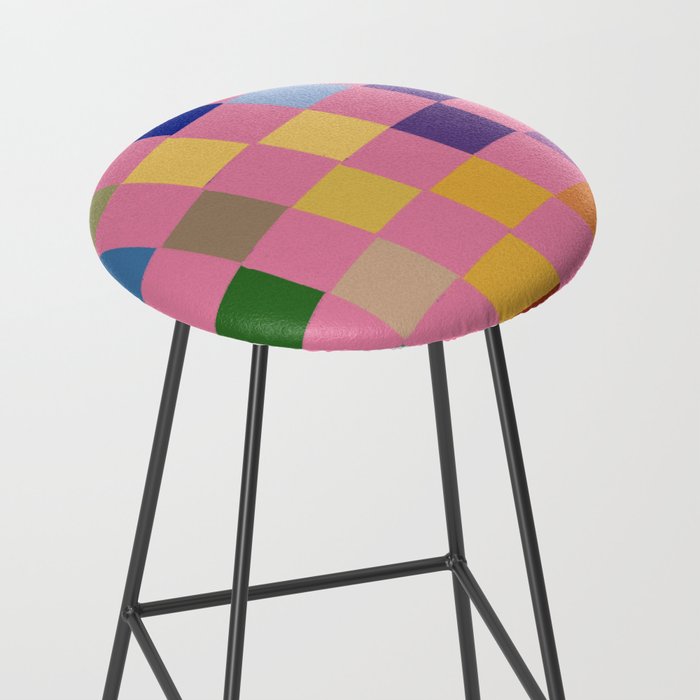 Pink squares Stool Gallery Image 2