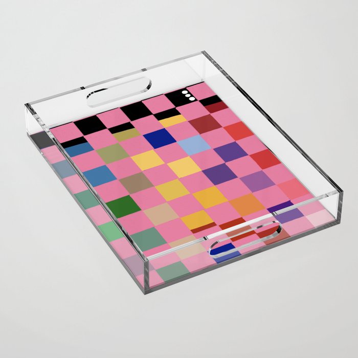 Pink squares Acrylic Tray Gallery Image 1
