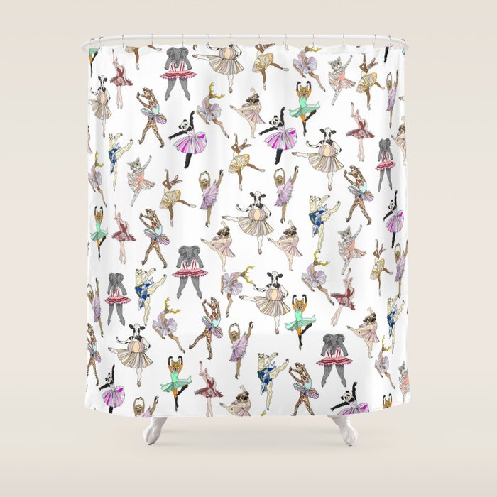 Animal Square Dance Hipster Ballerinas Shower Curtain Gallery Image 1