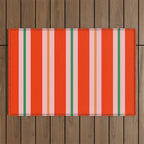 Bold Stripes Orange Pink Green Outdoor Rug Gallery Image 1