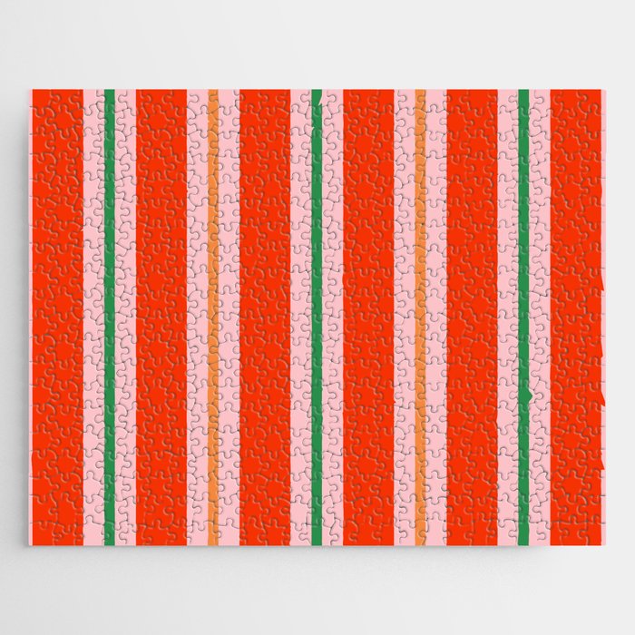 Bold Stripes Orange Pink Green Jigsaw Puzzle Gallery Image 1