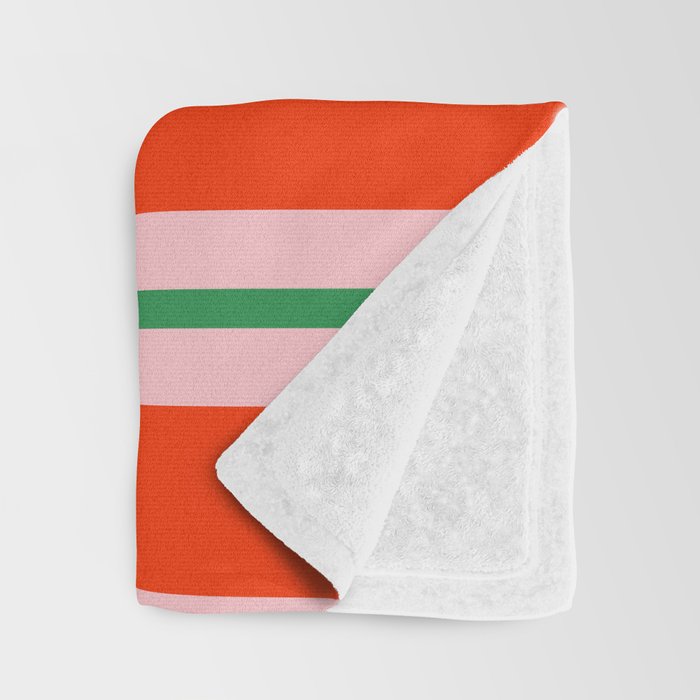 Bold Stripes Orange Pink Green Throw Blanket Gallery Image 3
