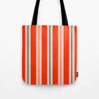 Bold Stripes Orange Pink Green Tote Bag Gallery Image 1