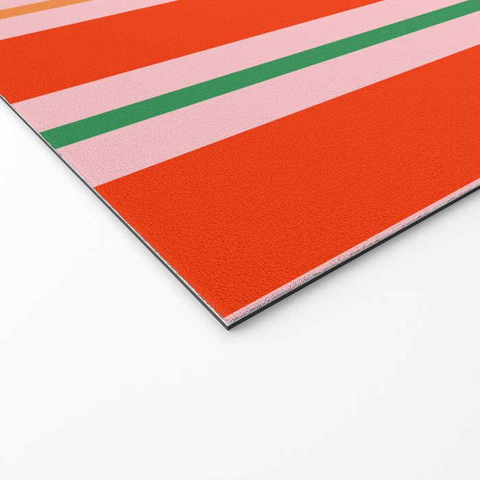 Bold Stripes Orange Pink Green Welcome Mat Gallery Image 2