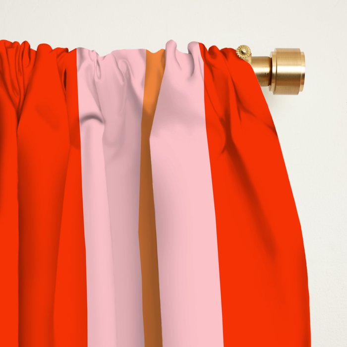 Bold Stripes Orange Pink Green Window Curtain Gallery Image 2
