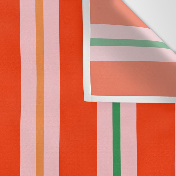 Bold Stripes Orange Pink Green Wall Tapestry Gallery Image 3