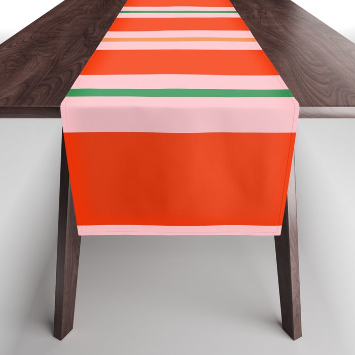 Bold Stripes Orange Pink Green Table Runner Gallery Image 1