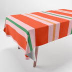 Bold Stripes Orange Pink Green Tablecloth Gallery Image 1