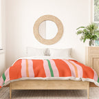 Bold Stripes Orange Pink Green Duvet Cover Gallery Image 3