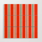 Bold Stripes Orange Pink Green Wood Wall Art Gallery Image 1