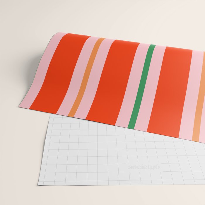 Bold Stripes Orange Pink Green Wrapping Paper Gallery Image 2