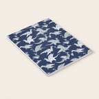 Origami metallic dragon friends // oxford navy blue background metal silver fantasy animals Notebook Gallery Image 3