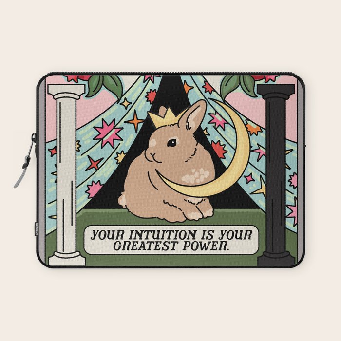 The High Priestess Bunny Tarot Card Laptop Sleeve Gallery Image 1