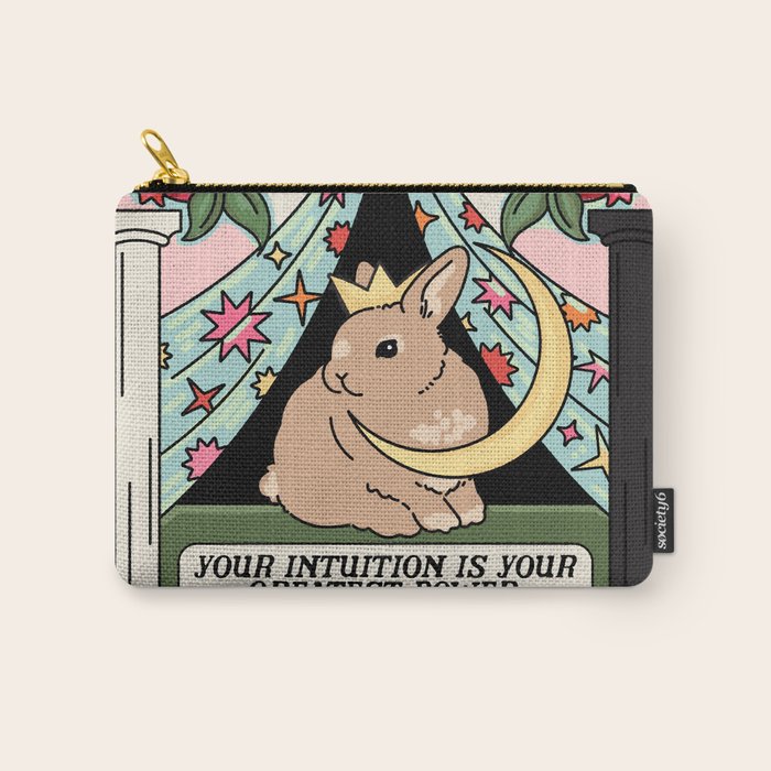 The High Priestess Bunny Tarot Card Carry All Pouch Gallery Image 1