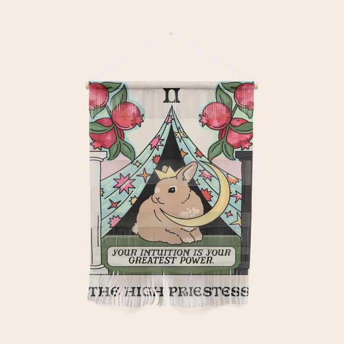 The High Priestess Bunny Tarot Card Wall Hanging Gallery Image 1