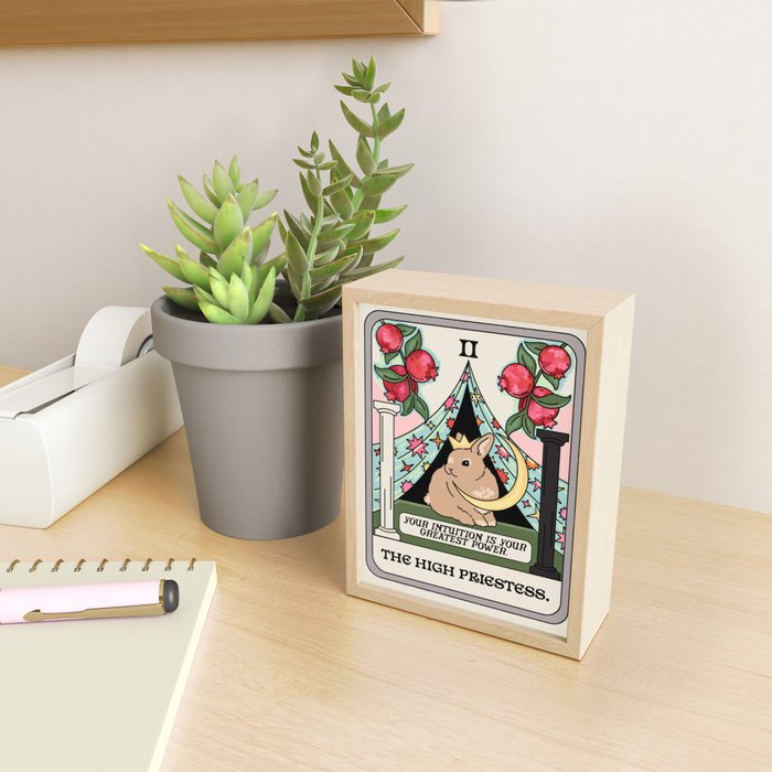 The High Priestess Bunny Tarot Card Mini Art Print Gallery Image 2