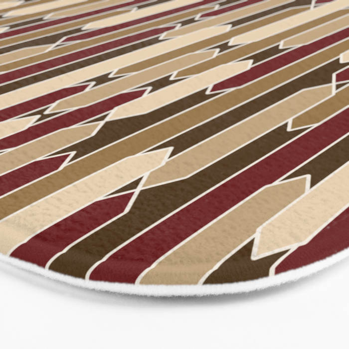 Modern Tabs in Brown, Burgundy and Tan Bath Mat Gallery Image 3