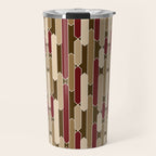 Modern Tabs in Brown, Burgundy and Tan Travel Mug Gallery Image 1