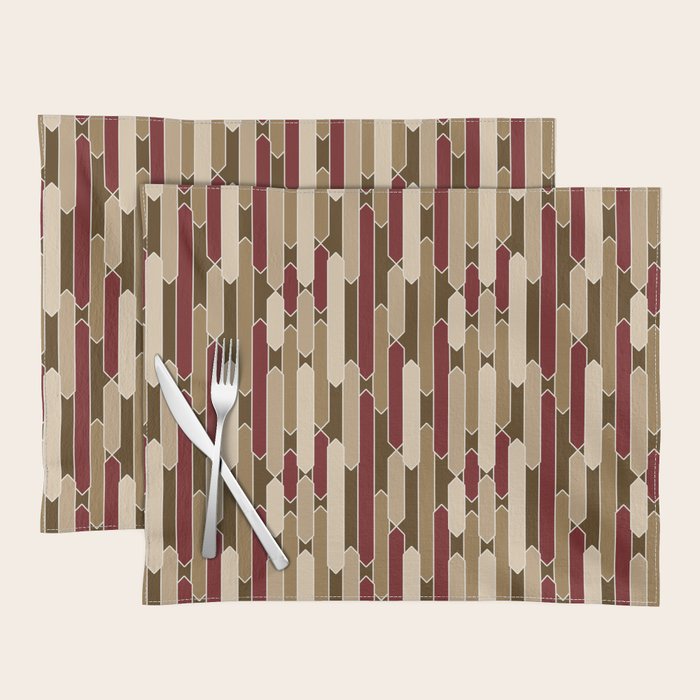 Modern Tabs in Brown, Burgundy and Tan Placemat Gallery Image 1