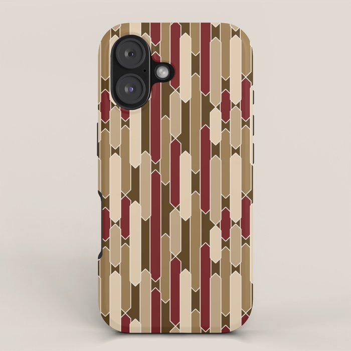 Modern Tabs in Brown, Burgundy and Tan iPhone Case Gallery Image 1