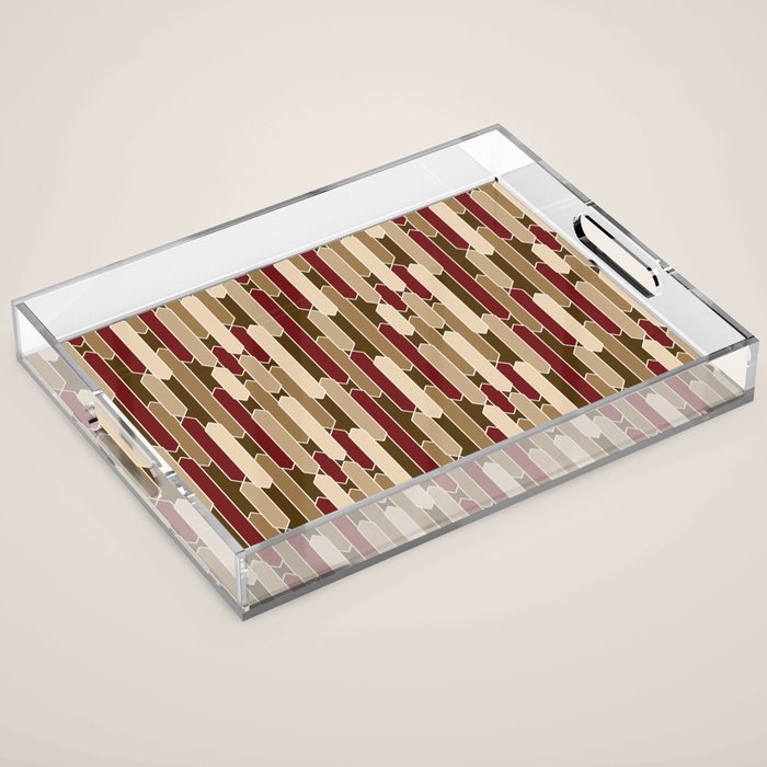 Modern Tabs in Brown, Burgundy and Tan Acrylic Tray Gallery Image 1