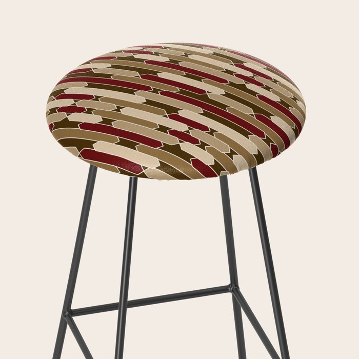 Modern Tabs in Brown, Burgundy and Tan Stool Gallery Image 2