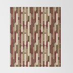 Modern Tabs in Brown, Burgundy and Tan Throw Blanket Gallery Image 2