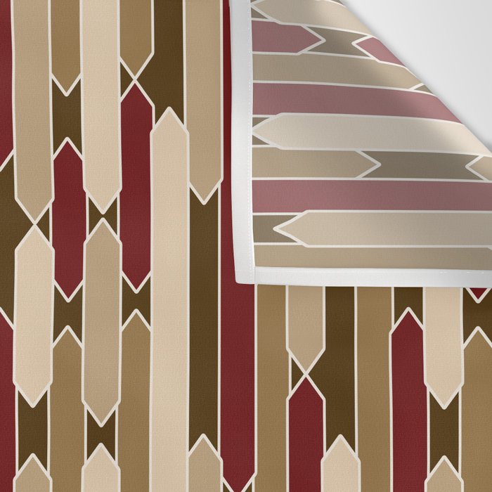 Modern Tabs in Brown, Burgundy and Tan Wall Tapestry Gallery Image 3