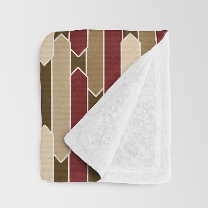 Modern Tabs in Brown, Burgundy and Tan Throw Blanket Gallery Image 3