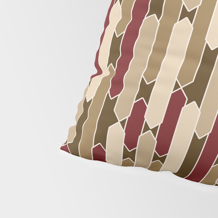Modern Tabs in Brown, Burgundy and Tan Pillow Sham Gallery Image 4