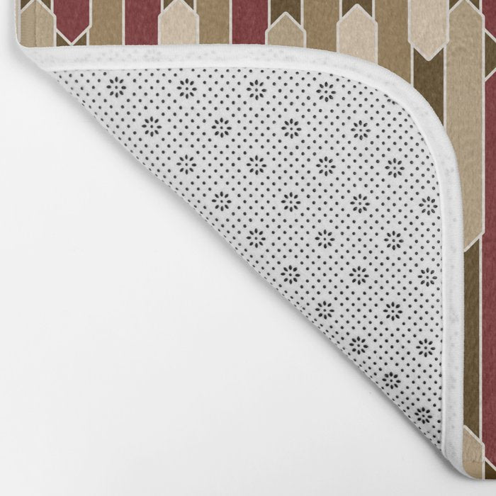 Modern Tabs in Brown, Burgundy and Tan Bath Mat Gallery Image 2