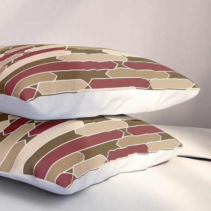 Modern Tabs in Brown, Burgundy and Tan Pillow Sham Gallery Image 3