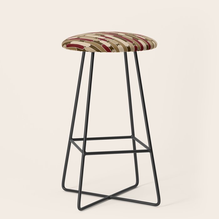 Modern Tabs in Brown, Burgundy and Tan Stool Gallery Image 1