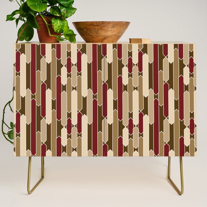 Modern Tabs in Brown, Burgundy and Tan Credenza Gallery Image 1