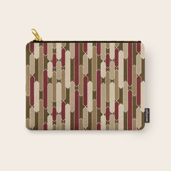 Modern Tabs in Brown, Burgundy and Tan Carry All Pouch Gallery Image 1