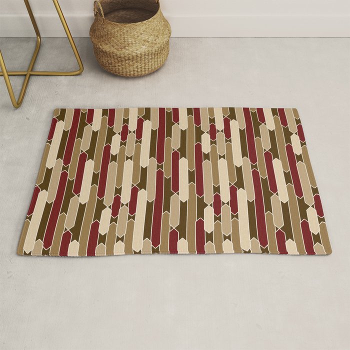 Modern Tabs in Brown, Burgundy and Tan Rug Gallery Image 1