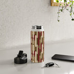 Modern Tabs in Brown, Burgundy and Tan Water Bottle Gallery Image 4