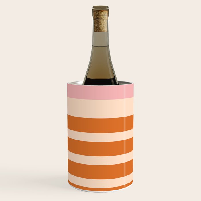 Mixed Stripe Pattern in Orange and Pink Wine Chiller Gallery Image 1