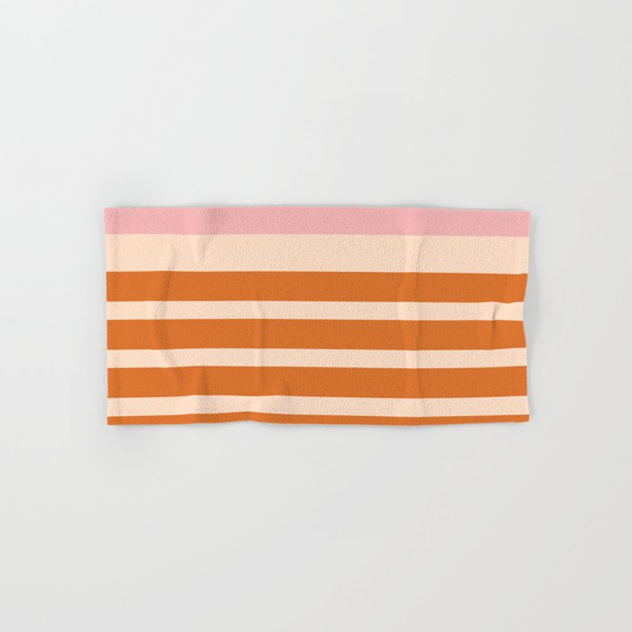 Mixed Stripe Pattern in Orange and Pink Bath Towel Gallery Image 1