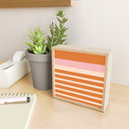 Mixed Stripe Pattern in Orange and Pink Mini Art Print Gallery Image 2