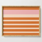 Mixed Stripe Pattern in Orange and Pink Serving Tray Gallery Image 1