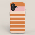 Mixed Stripe Pattern in Orange and Pink iPhone Case Gallery Image 1