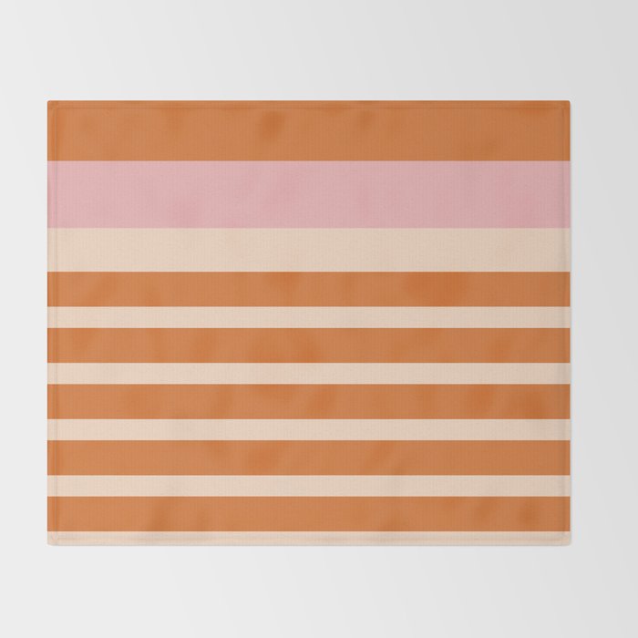 Mixed Stripe Pattern in Orange and Pink Throw Blanket Gallery Image 2