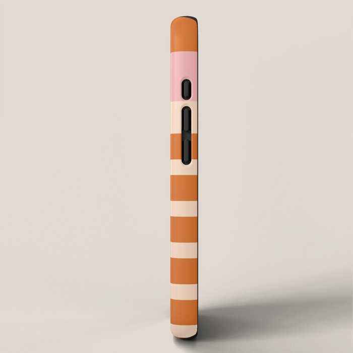 Mixed Stripe Pattern in Orange and Pink iPhone Case Gallery Image 2