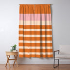 Mixed Stripe Pattern in Orange and Pink Window Curtain Gallery Image 5