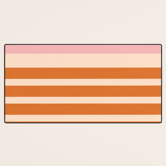 Mixed Stripe Pattern in Orange and Pink Desk Mat Gallery Image 3