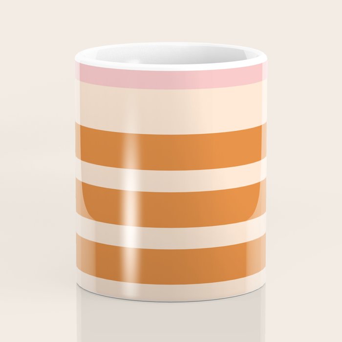 Mixed Stripe Pattern in Orange and Pink Coffee Mug Gallery Image 4