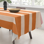 Mixed Stripe Pattern in Orange and Pink Tablecloth Gallery Image 3
